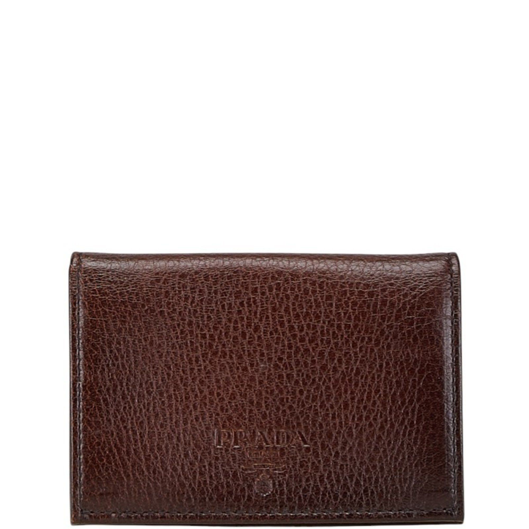 Prada PRADA Card Case Business Holder 2M0945 Brown Leather Men's Size ONE SIZE - 1 Thumbnail