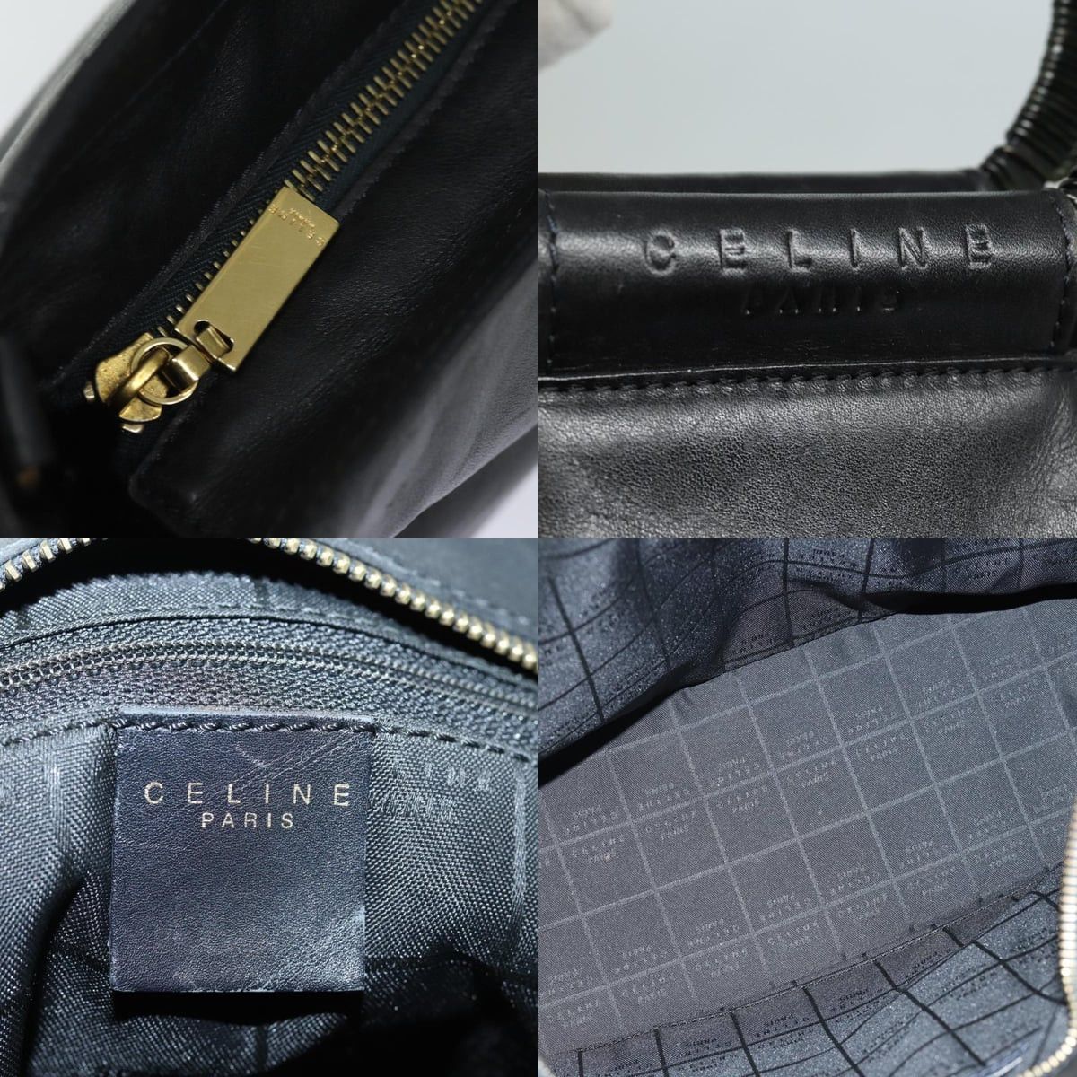 Celine CELINE Hand Bag Leather Black Size ONE SIZE - 11 Thumbnail