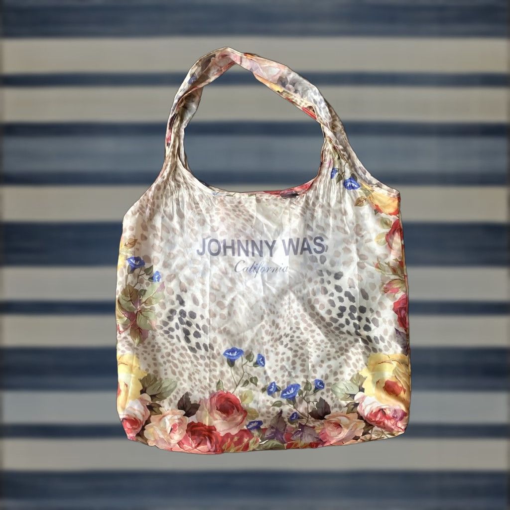 Johnny Was Johnny Was CA Floral Reusable Bag Nylon Packable Foldable Shopping Tote Bag Women Large Multicolor Floral Bohemian Reusable Bag Size ONE SIZE - 1 Thumbnail