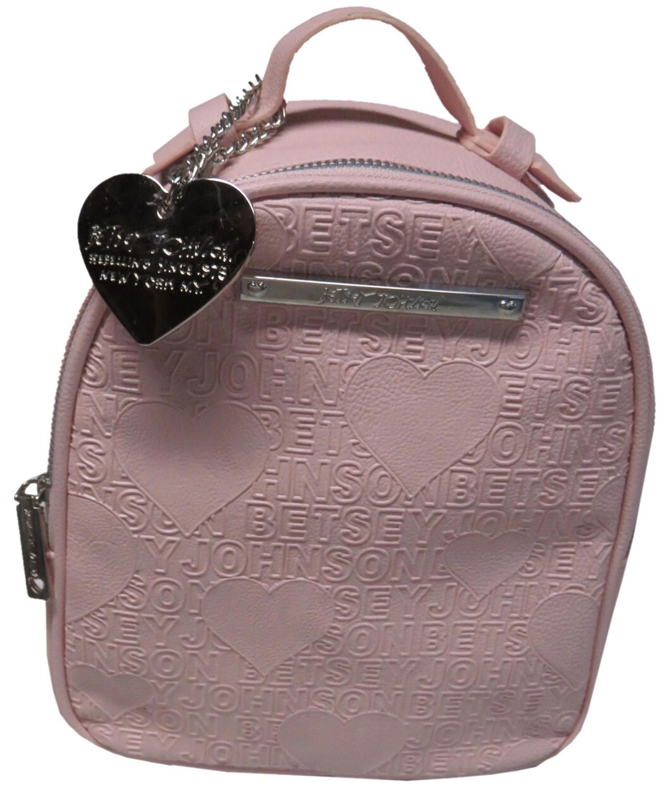 Designer Betsey Johnson Small Backpack w Hearts Blush Pink NWT Size ONE SIZE - 1 Thumbnail