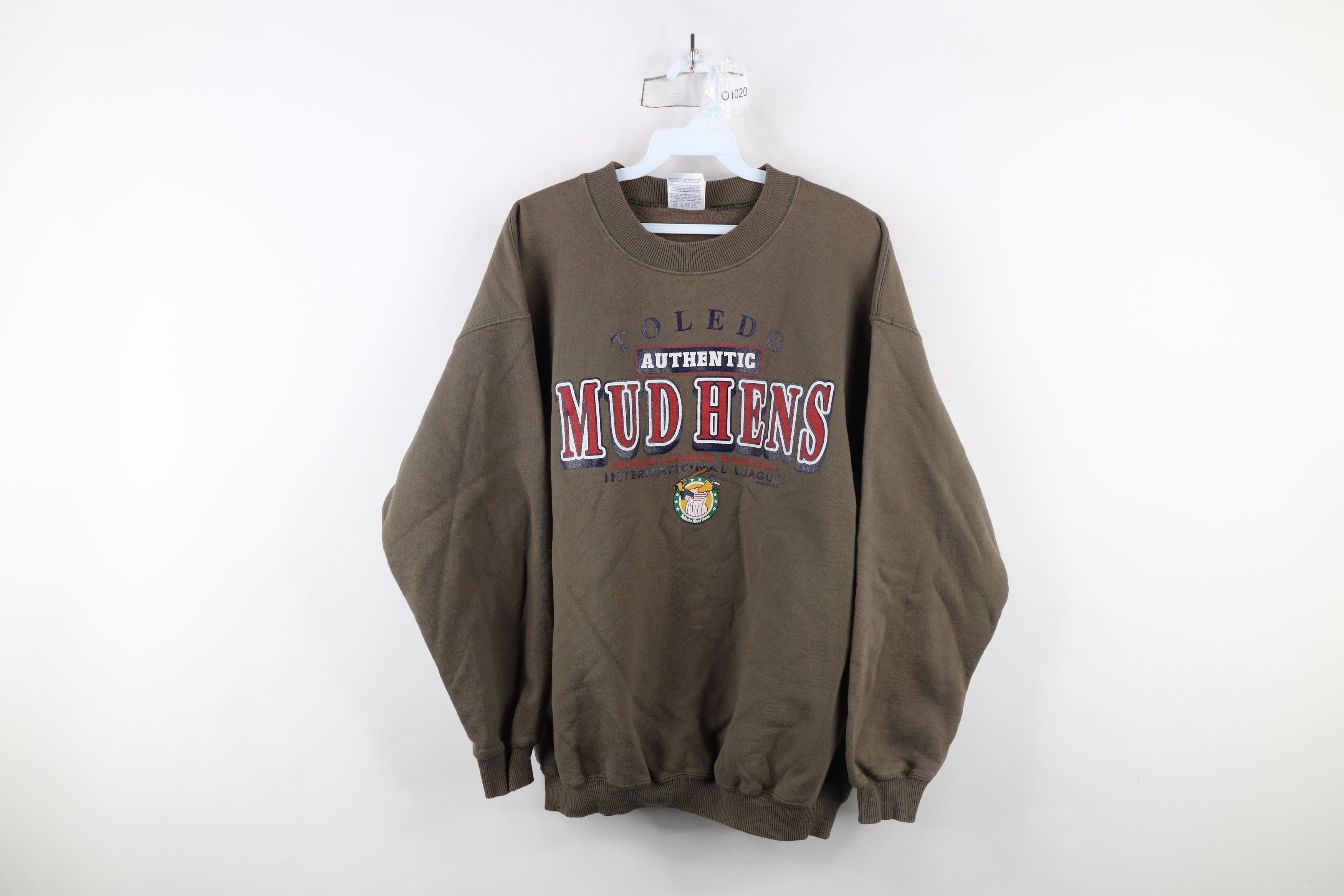Vintage Vintage 90s League Baseball Toledo Mud Hens Sweatshirt Brown Size US L / EU 52-54 / 3 - 1 Thumbnail