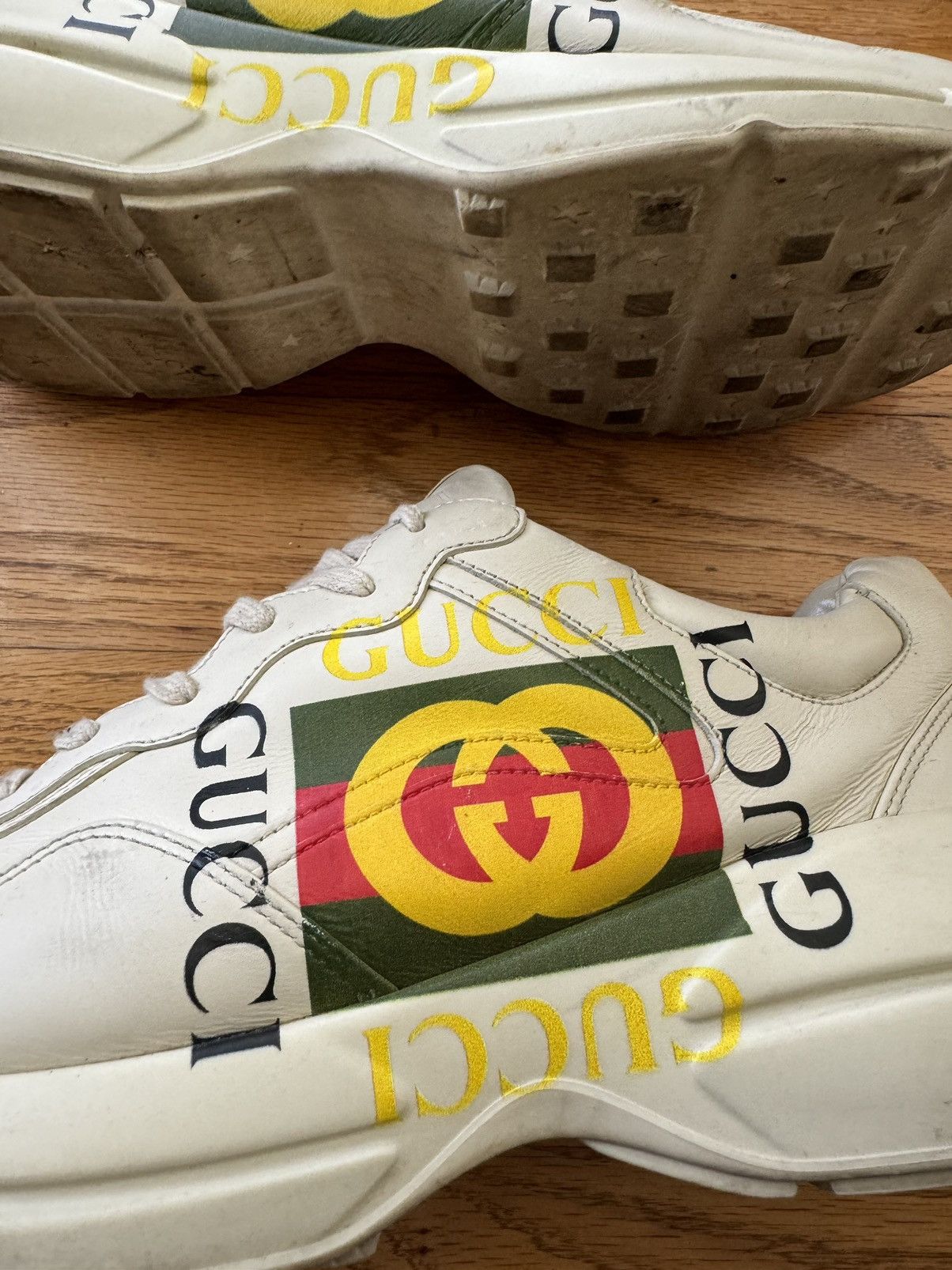 Gucci Gucci Rython Leather Sneaker Vintage Logo Size US 13 / EU 46 - 3 Thumbnail