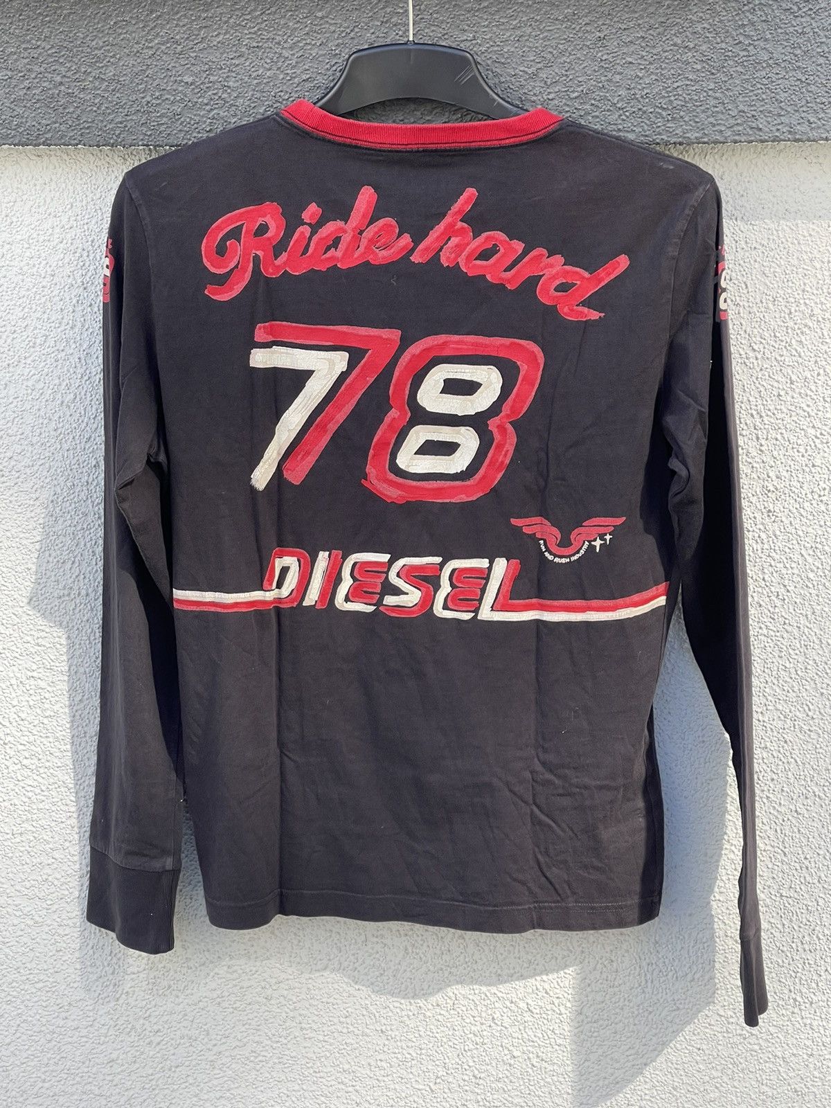 Diesel Y2K Diesel Ride Hard painted Longsleeve tee vintage Size US S / EU 44-46 / 1 - 12 Thumbnail