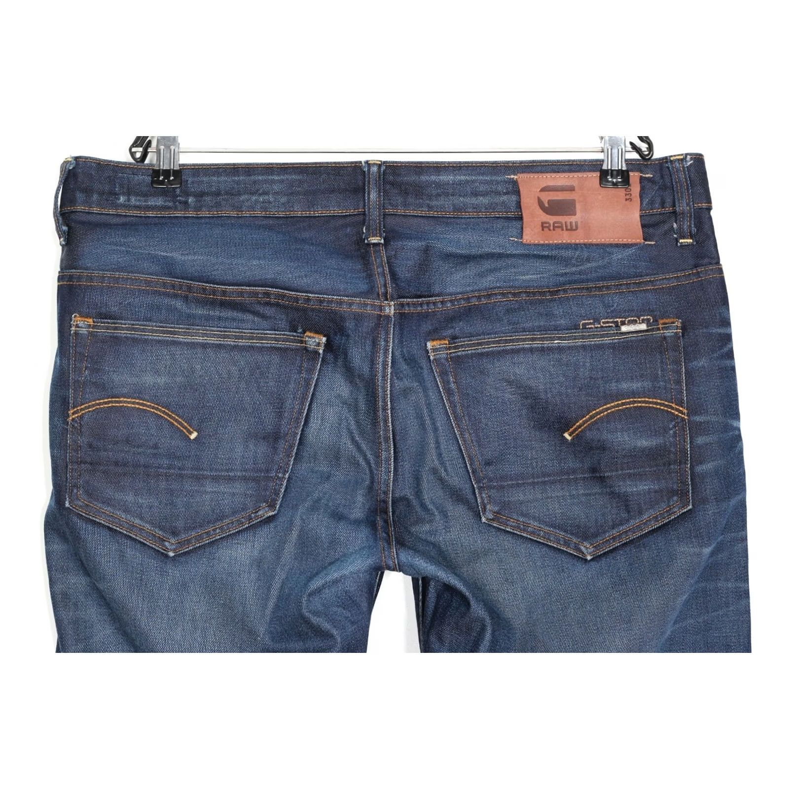 G-Star G-Star 3301 LOW TAPERED Jeans Men 36x34 DZ8281 Blue Denim 5-Pocket Design Regular Rise Mid 10-12in Slim Tapered Clothing Mens Jeans Size US 36 / EU 52 - 3 Thumbnail