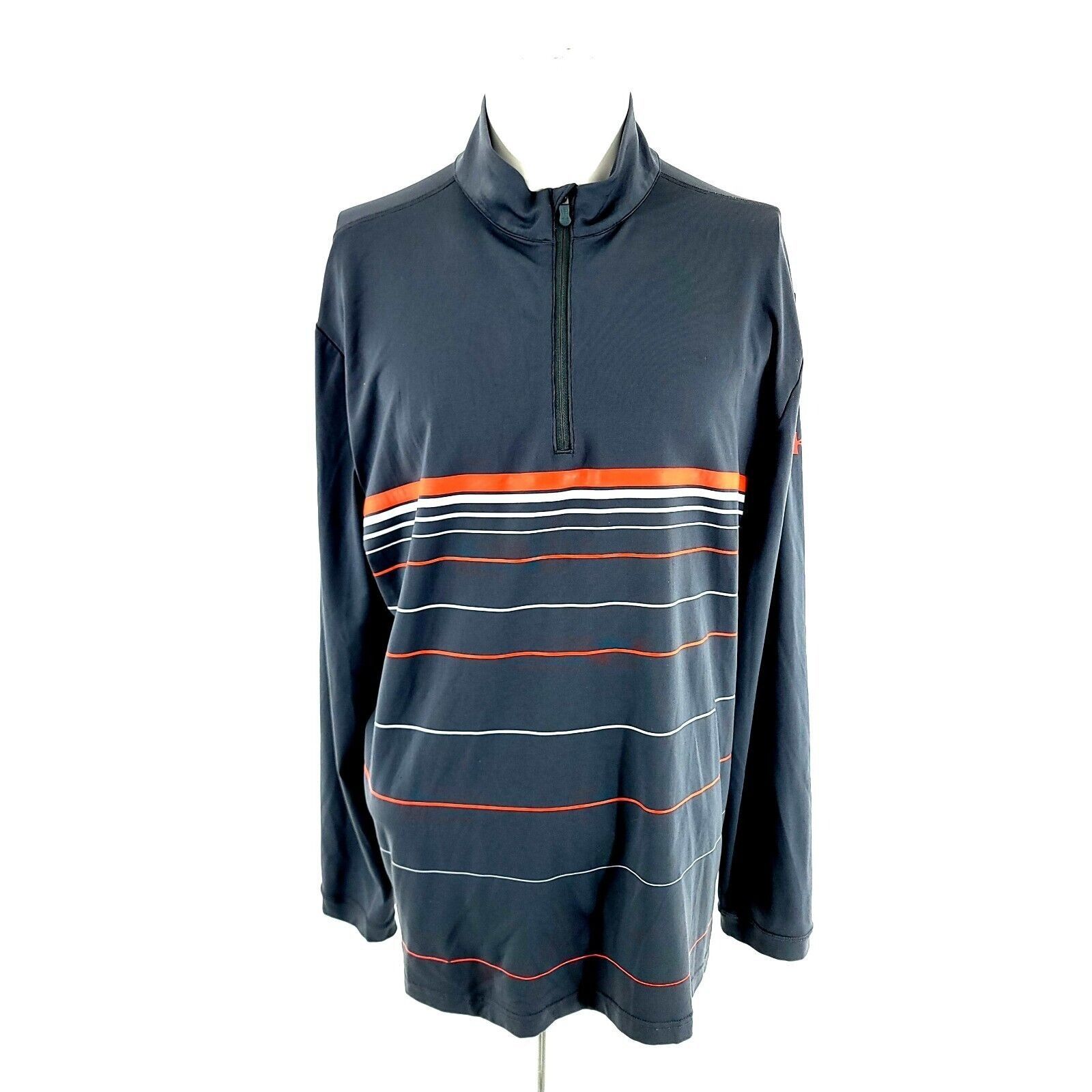 Under Armour Under Armour Coldgear Infared Gray Orange Striped 1/4 Zip Lo Size US L / EU 52-54 / 3 - 1 Thumbnail