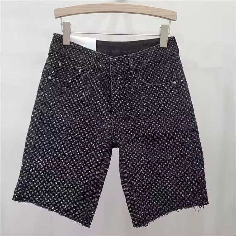 Japanese Brand rhinestone Y2K DRIP denim shorts Size US 26 / EU 42 - 2 Thumbnail