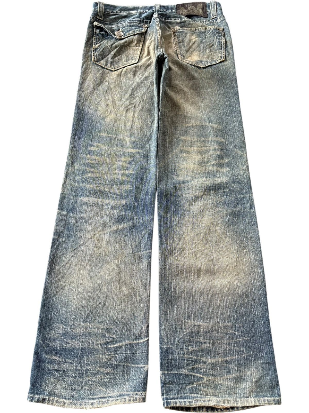 LOWBOX Vintage Japanese Lowbox Mud Wash Distress Baggy Jeans Size US 34 / EU 50 - 2 Thumbnail