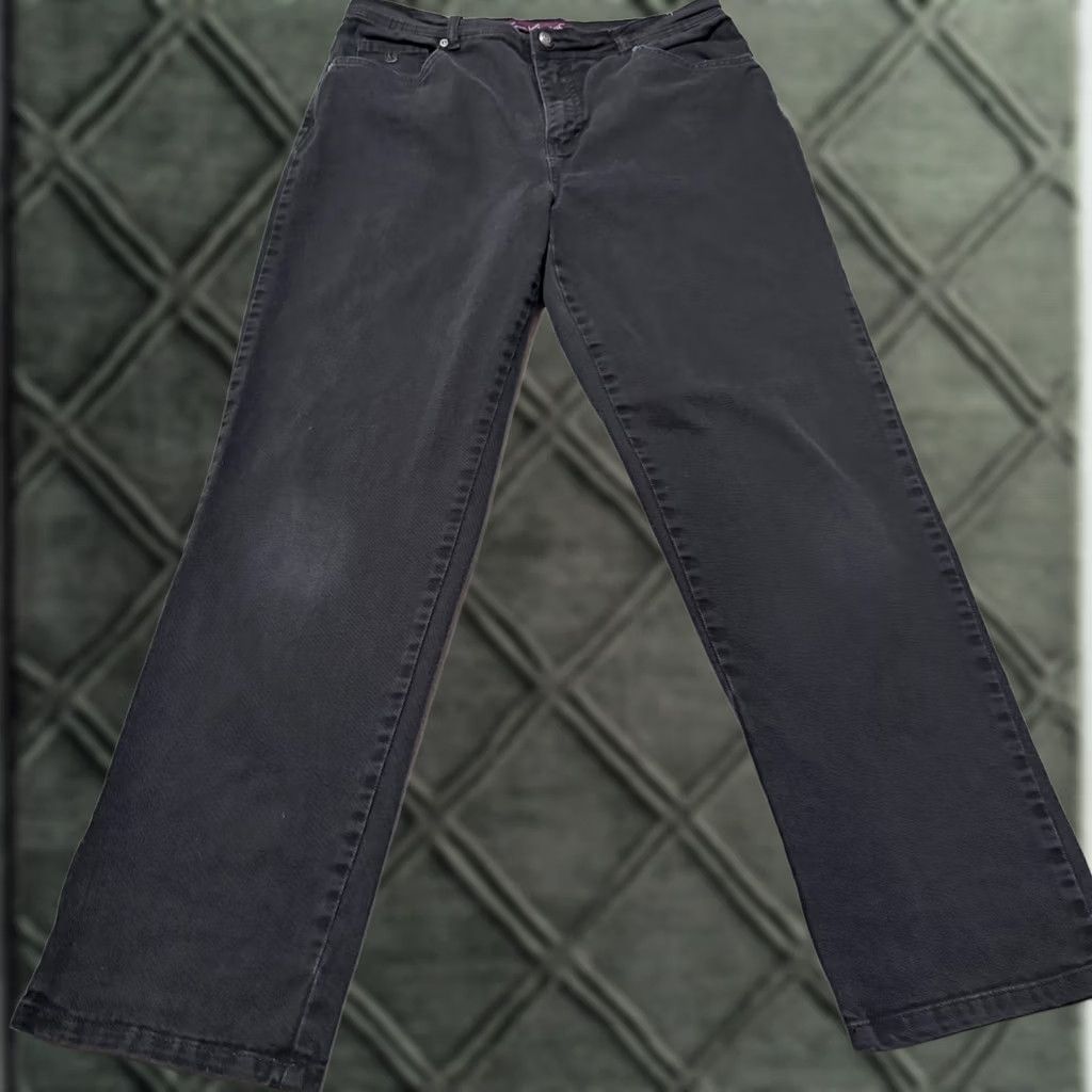 Gloria Vanderbilt Gloria Vanderbilt Amanda Jeans Women Black Denim Zip-Fly Straight-Leg - 12 Size 34" / US 12 / IT 48 - 1 Thumbnail