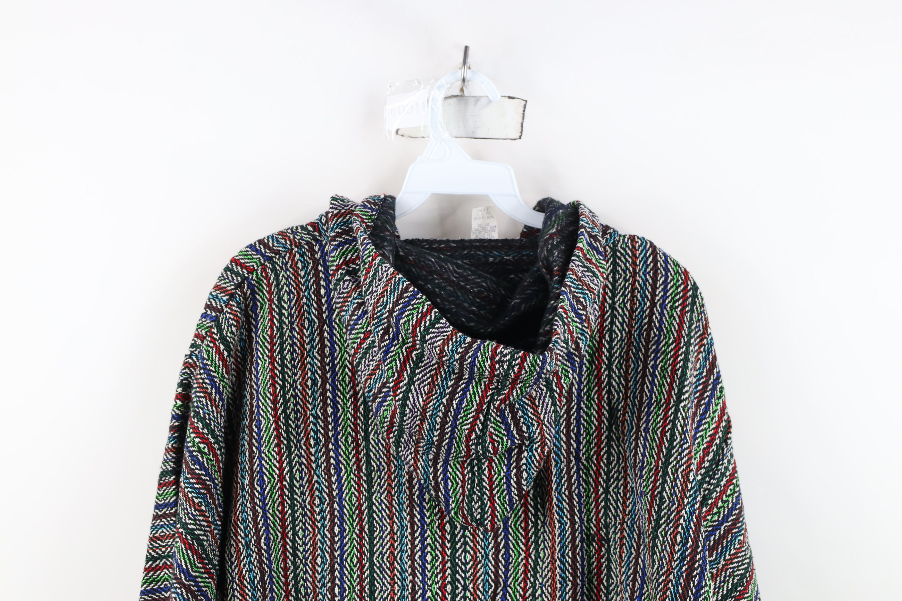 Vintage Vintage Y2K Streetwear Rainbow Striped Knit Drug Rug Hoodie Size US M / EU 48-50 / 2 - 13 Thumbnail