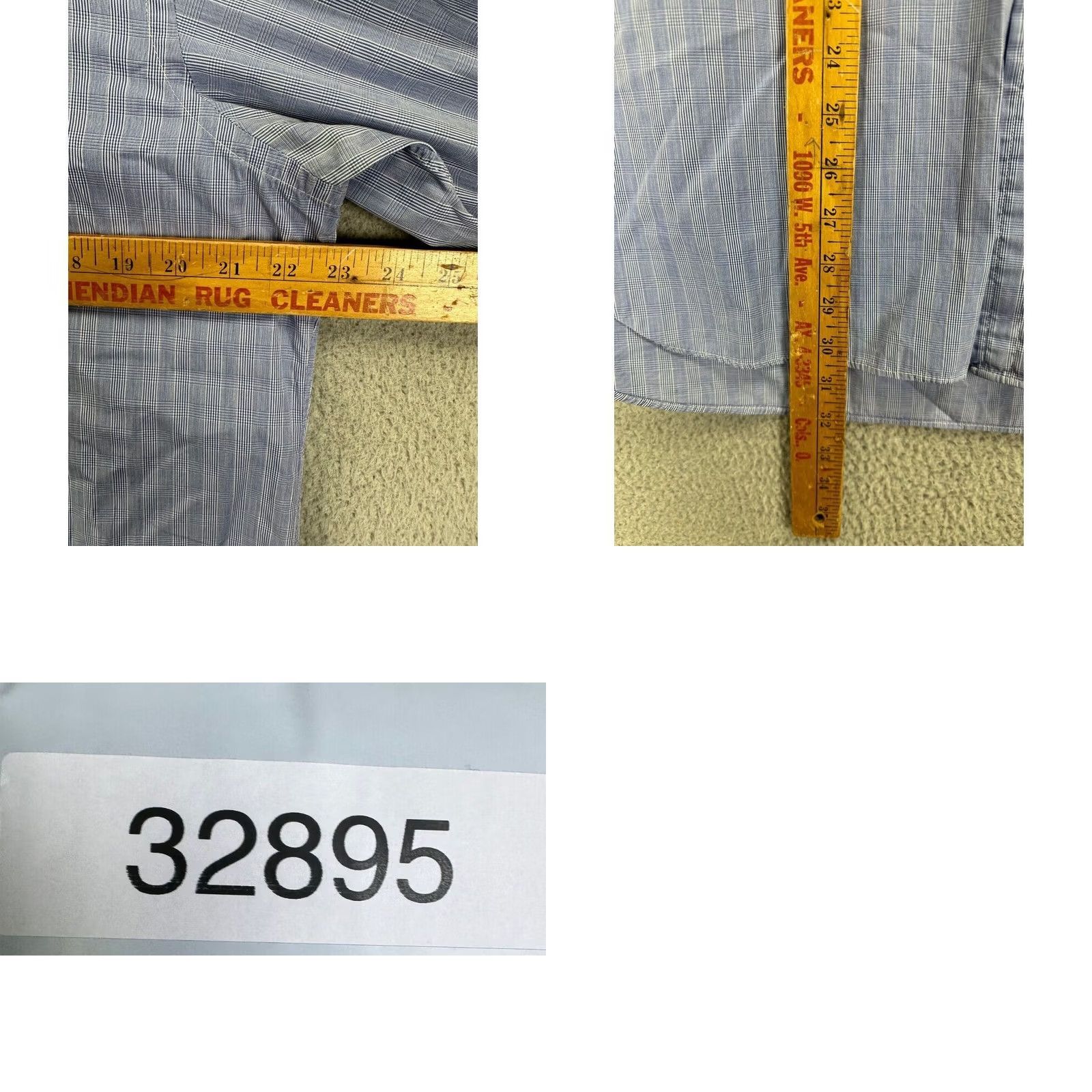 Vintage Hilditch & Key Dress Shirt Mens 15.5R Light Blue Plaid Long Sleeve Button Up Shirt Size 42R - 8 Thumbnail