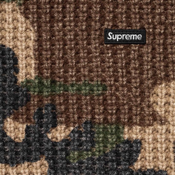 Supreme Washed Small Box Waffle Sweater “Woodland Camo” Size US L / EU 52-54 / 3 - 2 Thumbnail