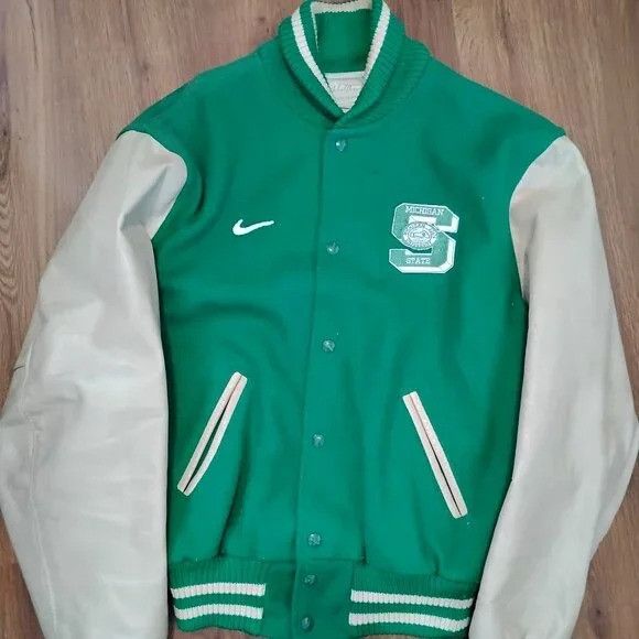 Vintage Vintage Michigan State Spartans Custom Varsity Bomber Jacket Size US L / EU 52-54 / 3 - 2 Thumbnail