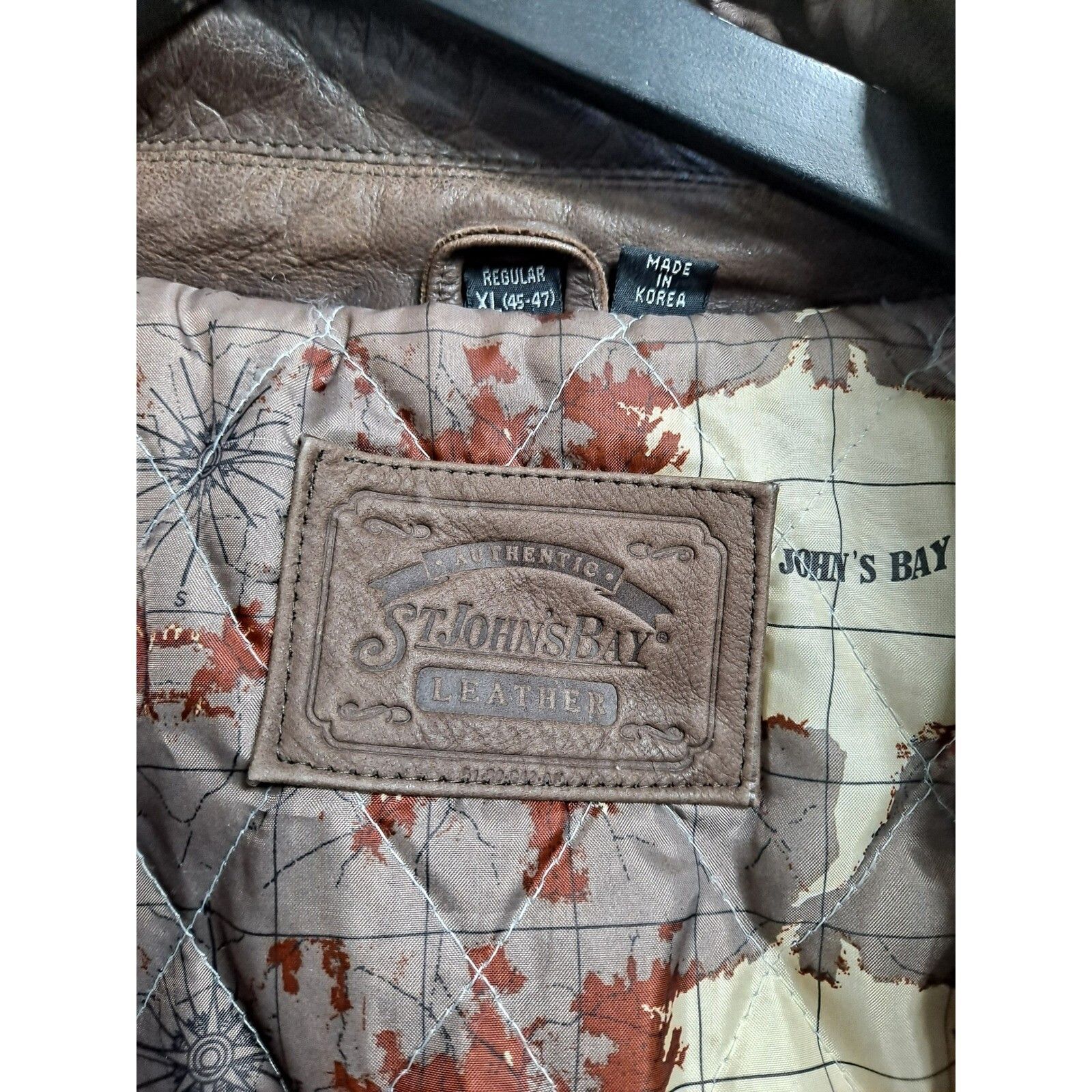 Other St. John's Bay Leather Bomber Jacket Full Zip Brown XL Size US XL / EU 56 / 4 - 3 Thumbnail
