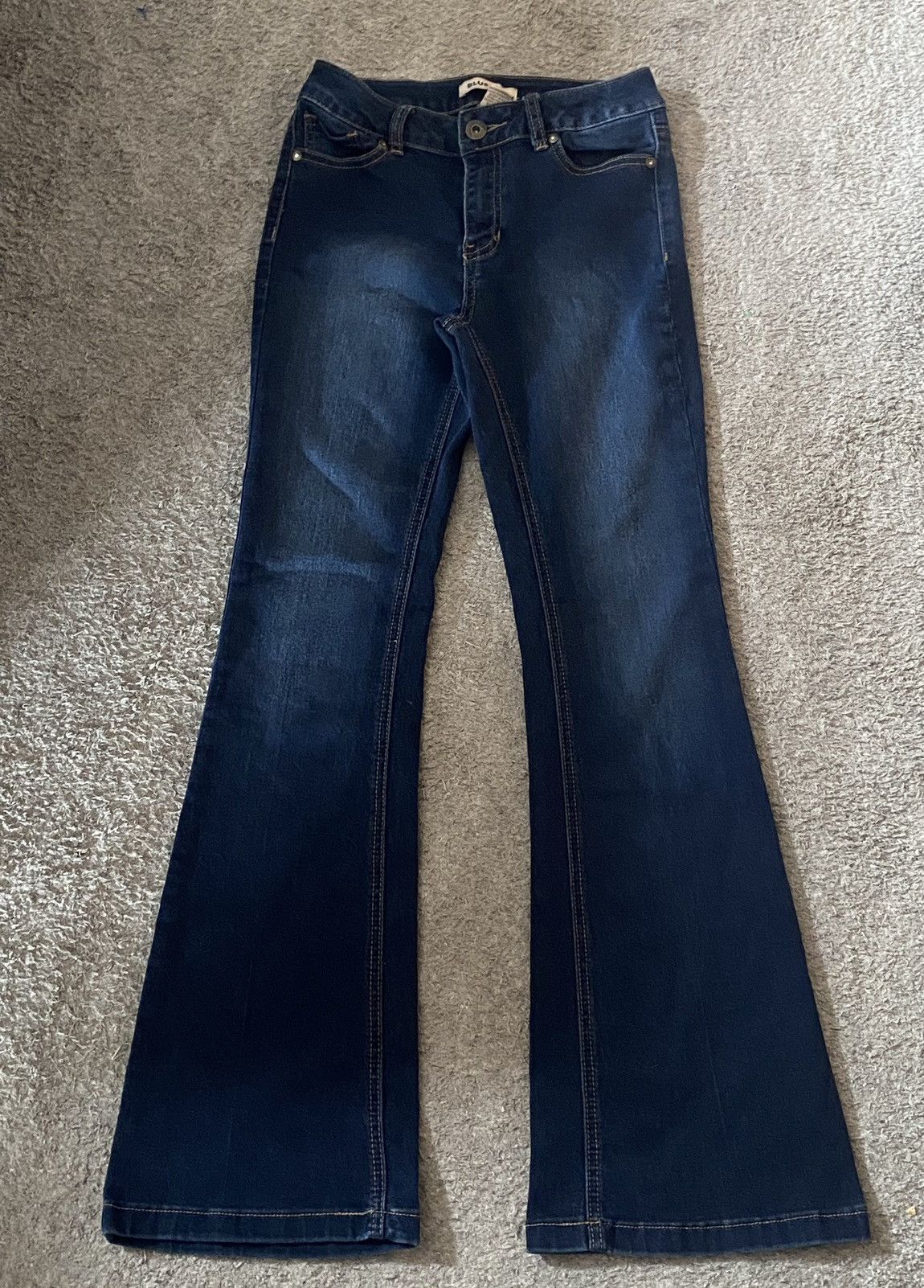 Vintage Retro, Blue Spice, Dark Wash, Flare Leg, Denim Jeans Size 28" / US 6 / IT 42 - 8 Thumbnail