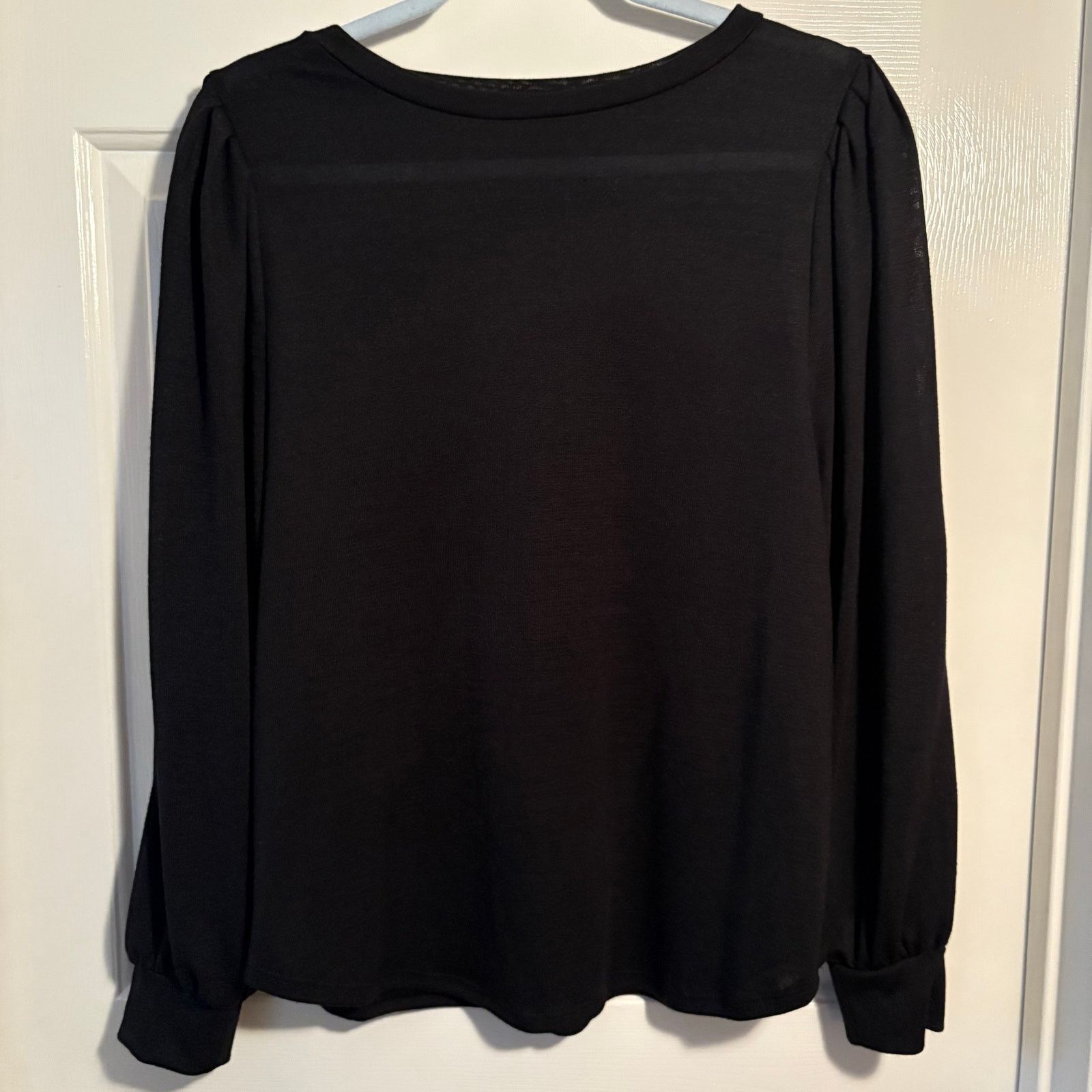 Banana Republic Banana Republic Luxespun Black Long Sleeve Pleated Shoulder Size M / US 6-8 / IT 42-44 - 4 Thumbnail