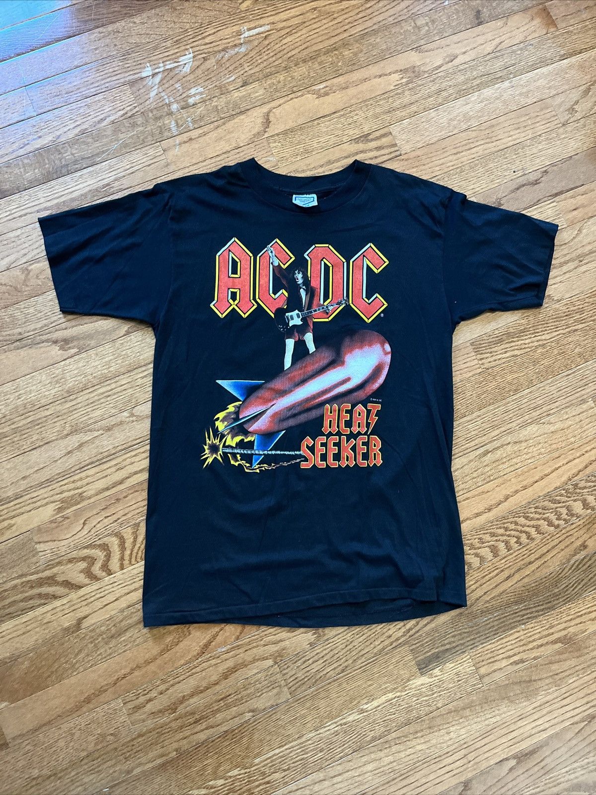 image of Vintage 1988 Acdc Heat Seeker Tour T-Shirt XL X-Large in Black, Men's