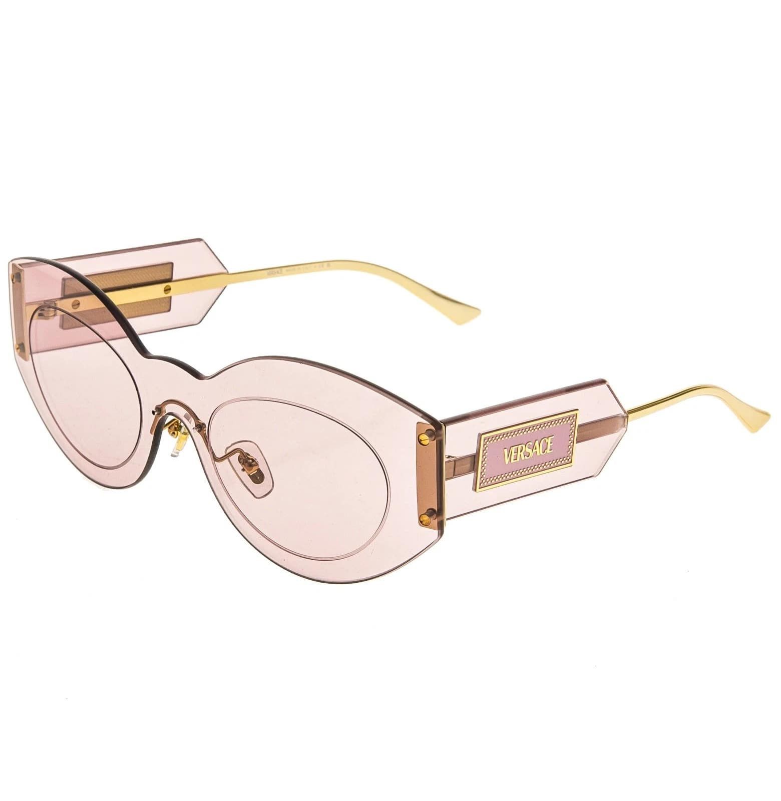 Versace VERSACE VE2276 DAMIER PLAQUE 2276 Pink Unisex Mask Sunglass Size ONE SIZE - 4 Thumbnail