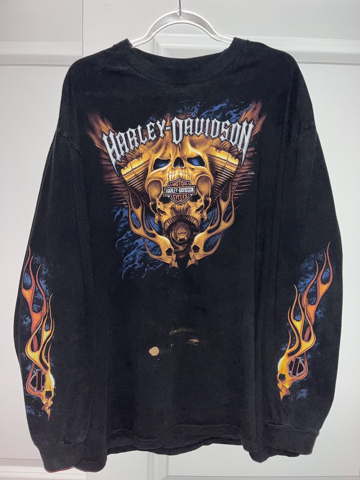 Harley Davidson Vintage Harley Davidson Flames Biker tee 90’s XL Size US XL / EU 56 / 4 - 1 Thumbnail