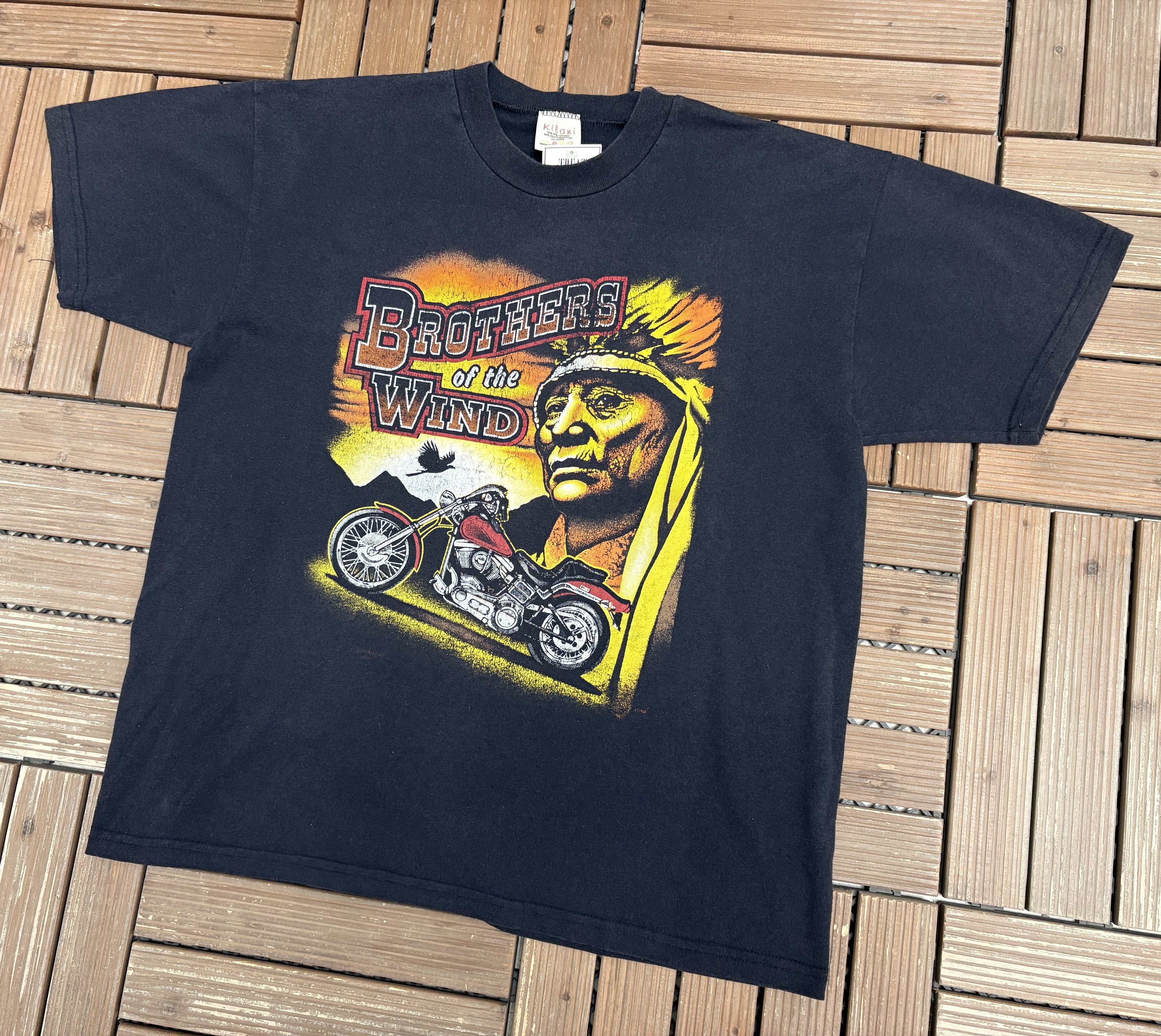 Vintage Brothers of the Wind Motorcycle Vintage T-Shirt Tee Size US XL / EU 56 / 4 - 3 Thumbnail