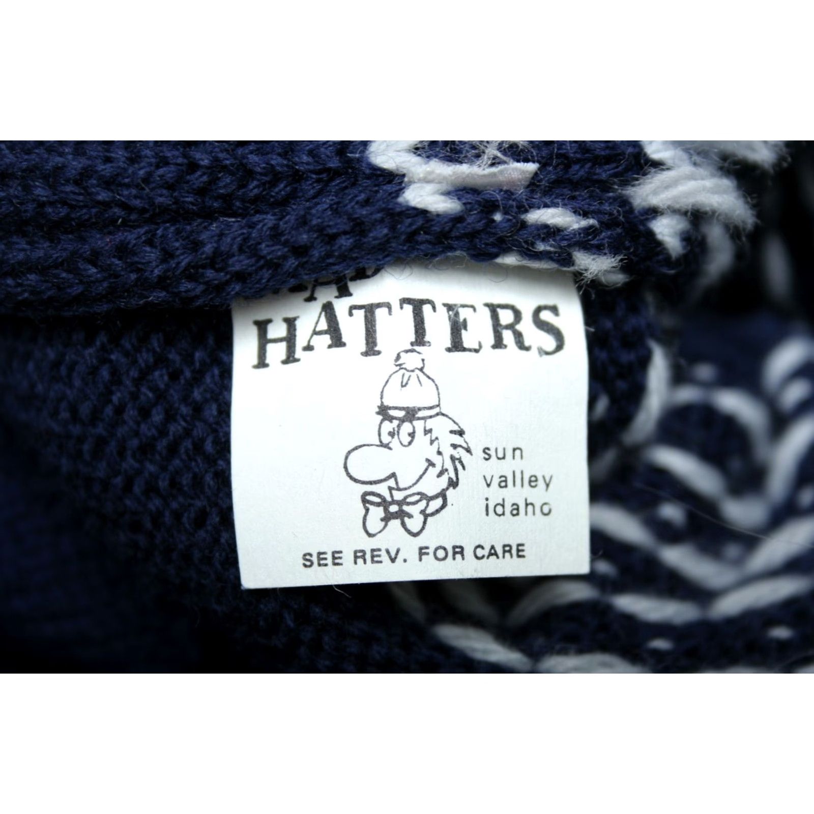 Karhu VINTAGE Mad Hatters Skiing Bear Logo Wool Beanie Winter Hat Adult One Size Blue White Mens Womens Unisex Size ONE SIZE - 7 Thumbnail