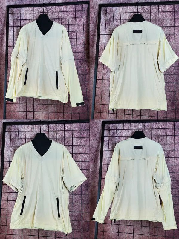 Burberry Burberry Beige Nylon V-Neck Long Sleeve Shirt Size US L / EU 52-54 / 3 - 1 Thumbnail