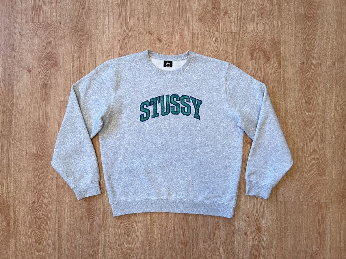 image of Stussy Sweatshirt Big Logo Crewneck in Grey, Men's (Size Large)