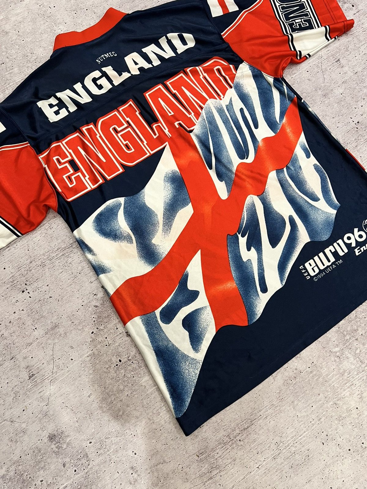 UEFA × Vintage 🩸RARE🩸Nutmeg Vintage England 1996 Euro UEFA Jersey Size US M / EU 48-50 / 2 - 6 Thumbnail