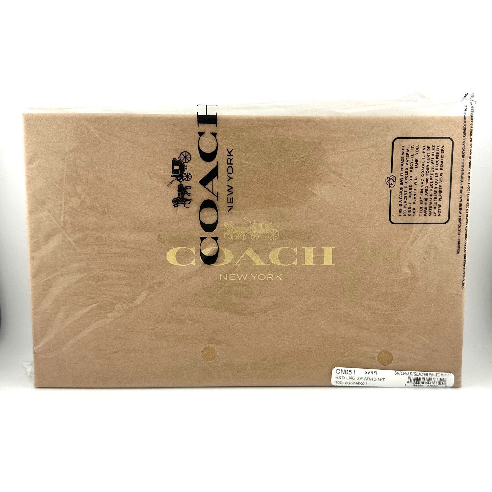 Coach Coach Boxed Long Zip Around Wallet Sig Canvas in White CN051 Size ONE SIZE - 9 Thumbnail