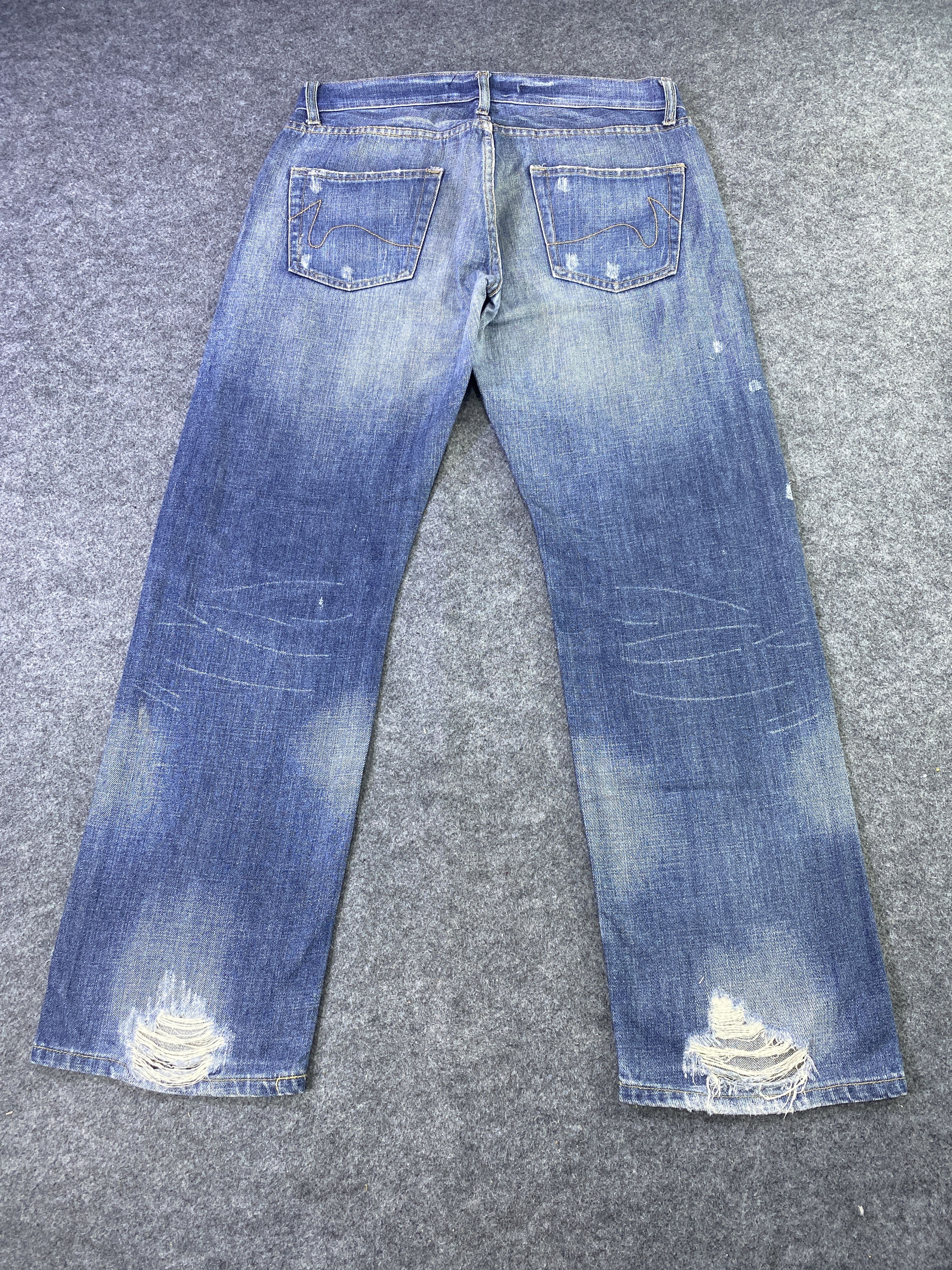 Japanese Brand Savignac 'de Denim Distressed Blue Wash Jeans - J956 Size US 34 / EU 50 - 4 Thumbnail