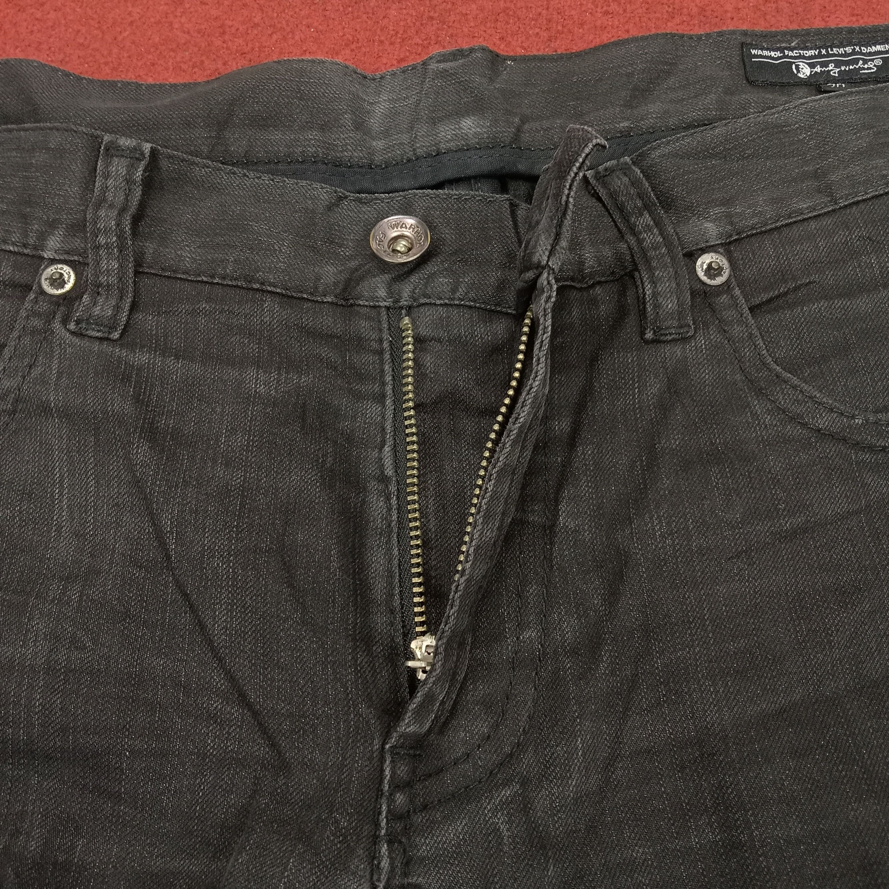 Andy Warhol × Levi's × Vintage Andy Warhol X Levis Jeans Skull Design Rock Punk Style Size US 35 - 12 Thumbnail