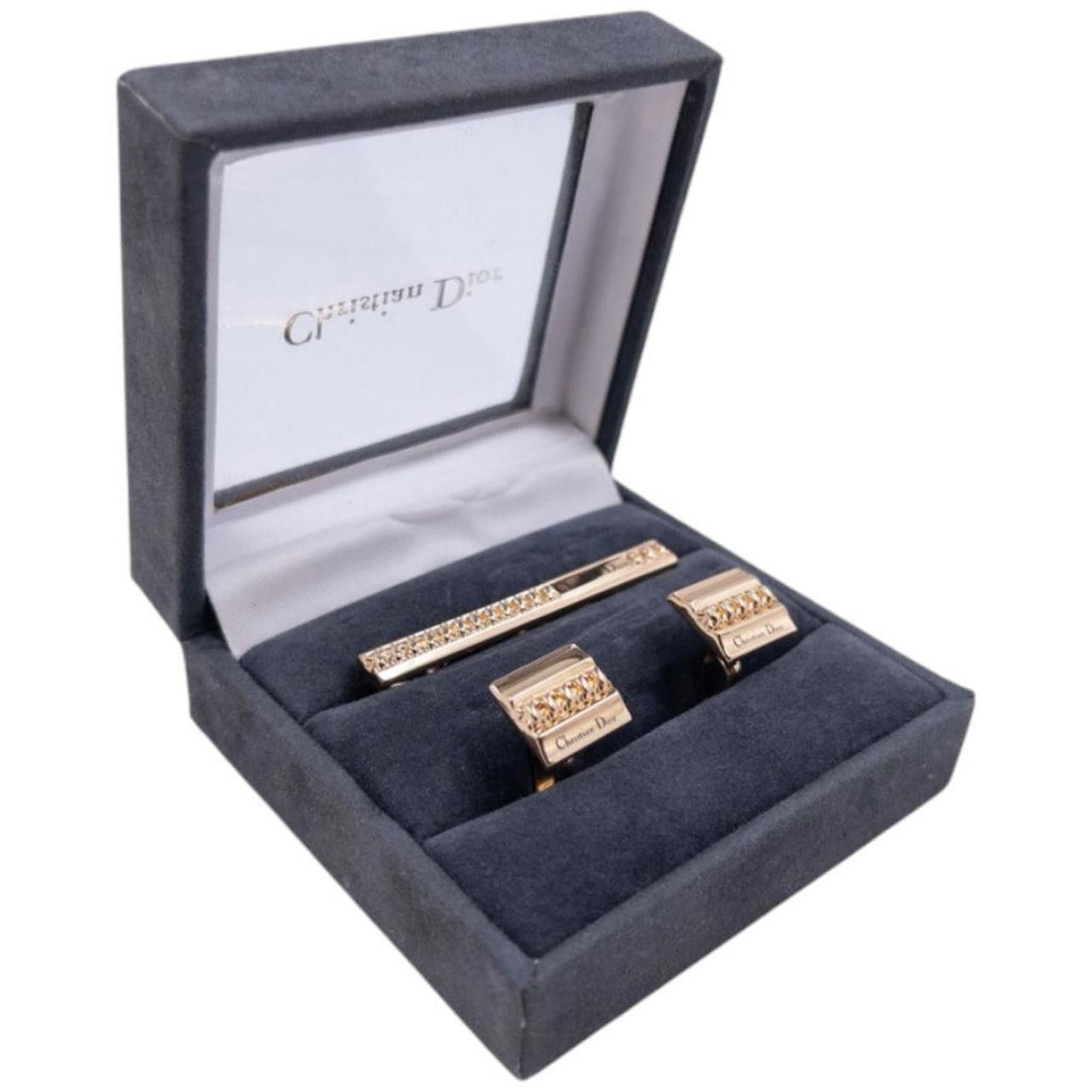 Dior Vintage Dior Cuff Links & Tie Clip Set Size ONE SIZE - 6 Thumbnail