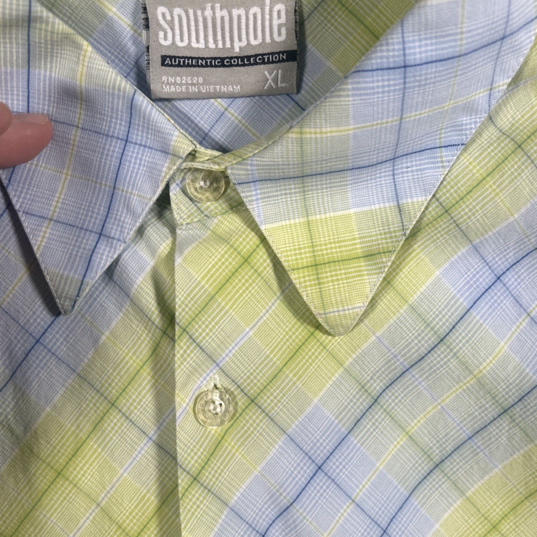 Southpole Southpole Shirt XL Yellow Blue Plaid Short Sleeve Button-Up Men's Casual Size US XL / EU 56 / 4 - 3 Thumbnail