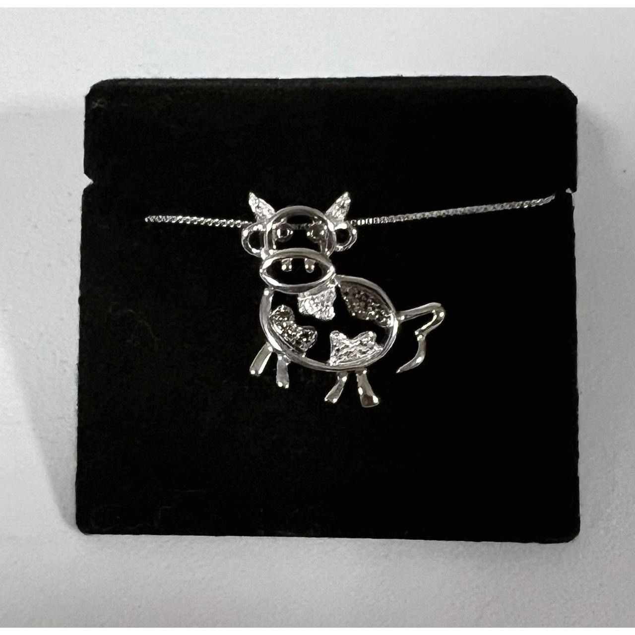 Kay Jewelers Sterling Silver Diamond Cow Necklace Jewelry 🐄