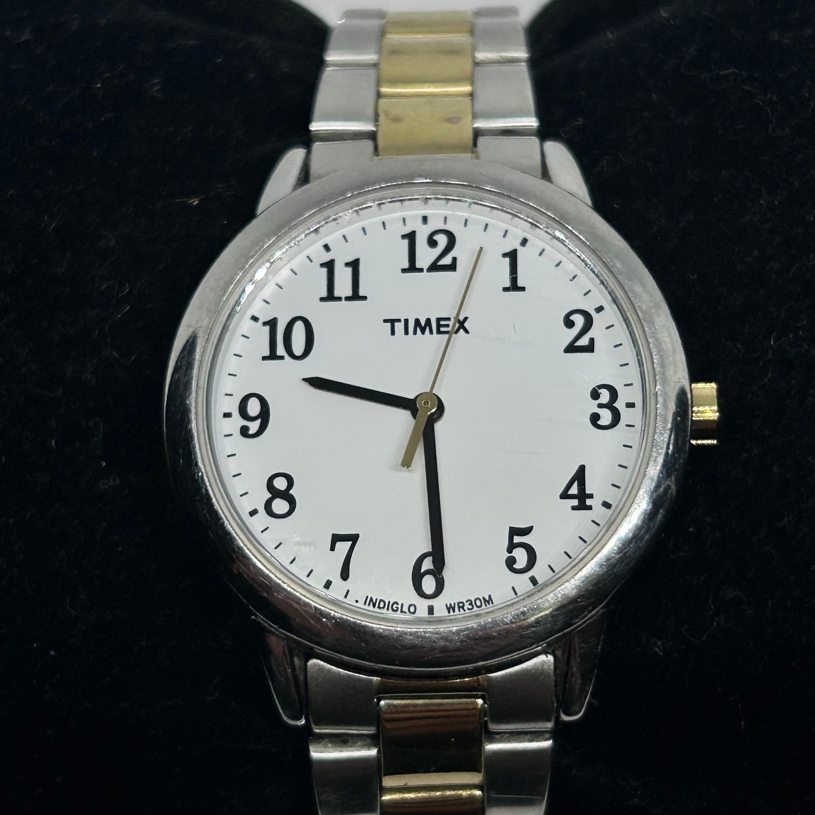 image of Timex Cr 1216 Water Resistant Stainless Steel Two Tone Watch in Silver, Women's