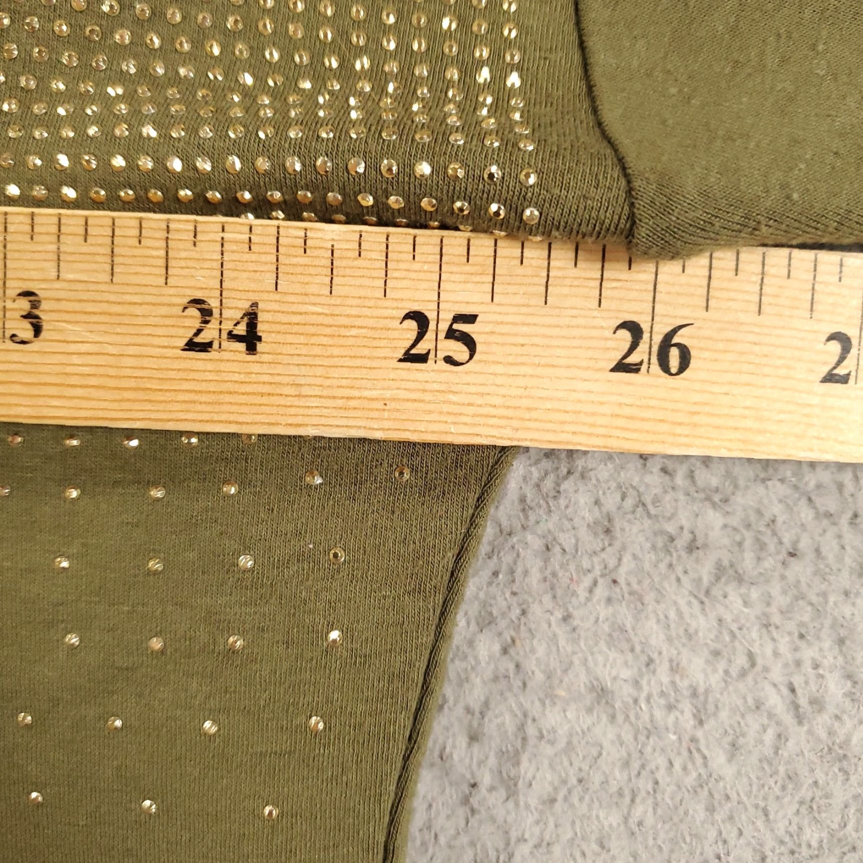 Vintage VINTAGE Established 1962 Green Plus Size Women's Cotton Blend Studded Sparkle Tunic Top 1X Casual Size XL / US 12-14 / IT 48-50 - 4 Thumbnail