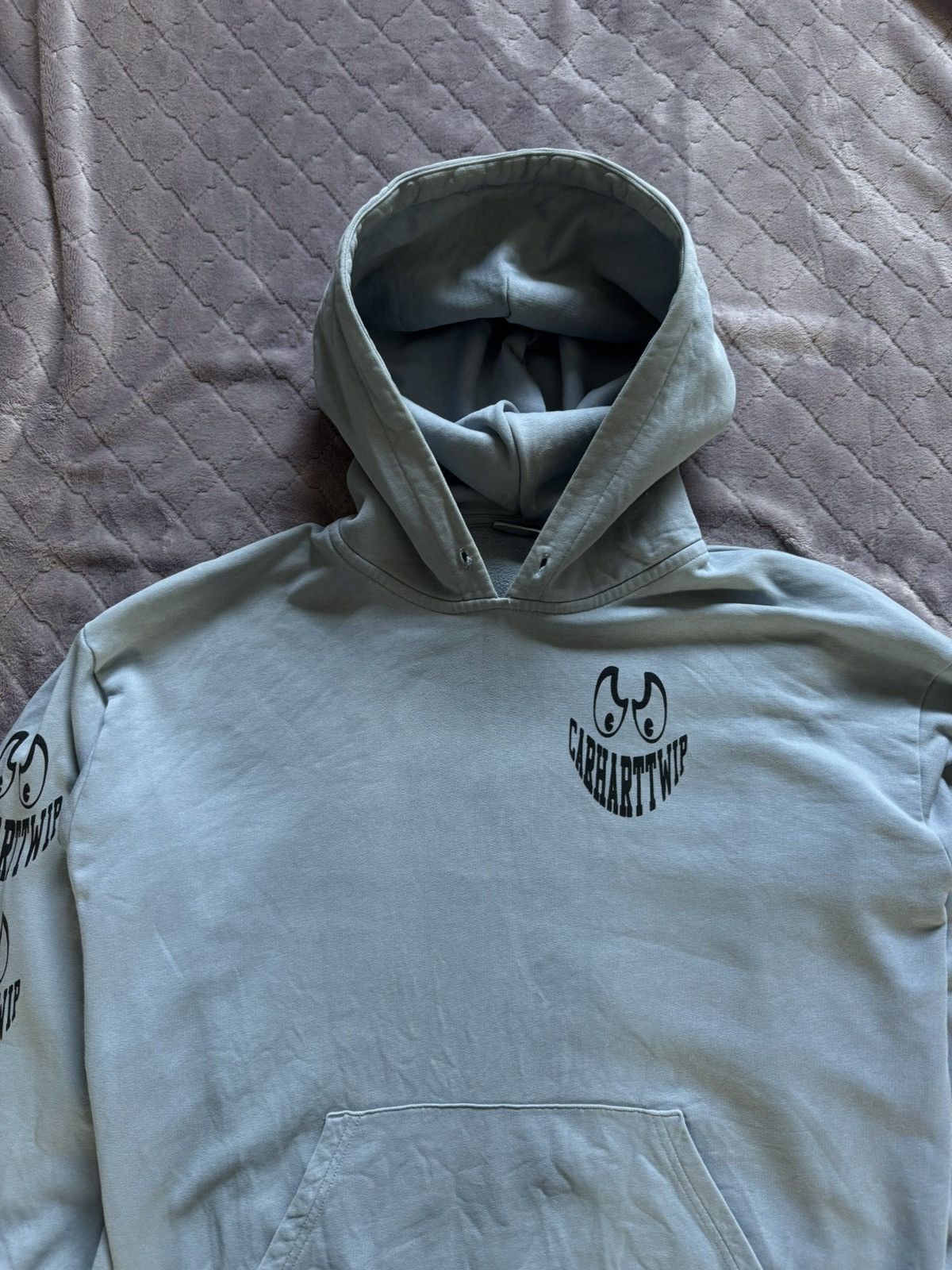Carhartt × Carhartt Wip × Vintage Vintage Carhartt Wip Hooded Grin Sweat Hoodie Size US S / EU 44-46 / 1 - 5 Thumbnail