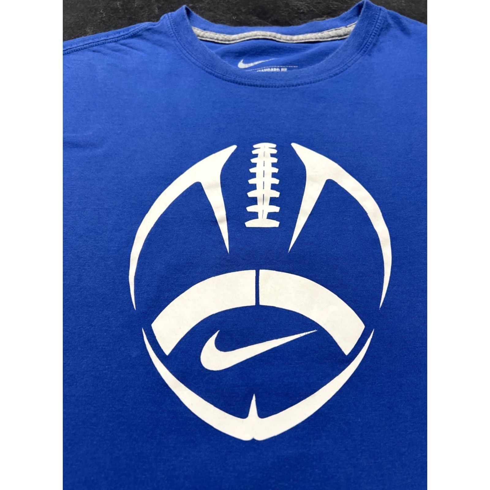 Nike Men's Nike Football Icon Logo Tee Shirt Blue L T-Shirt Size US L / EU 52-54 / 3 - 2 Thumbnail