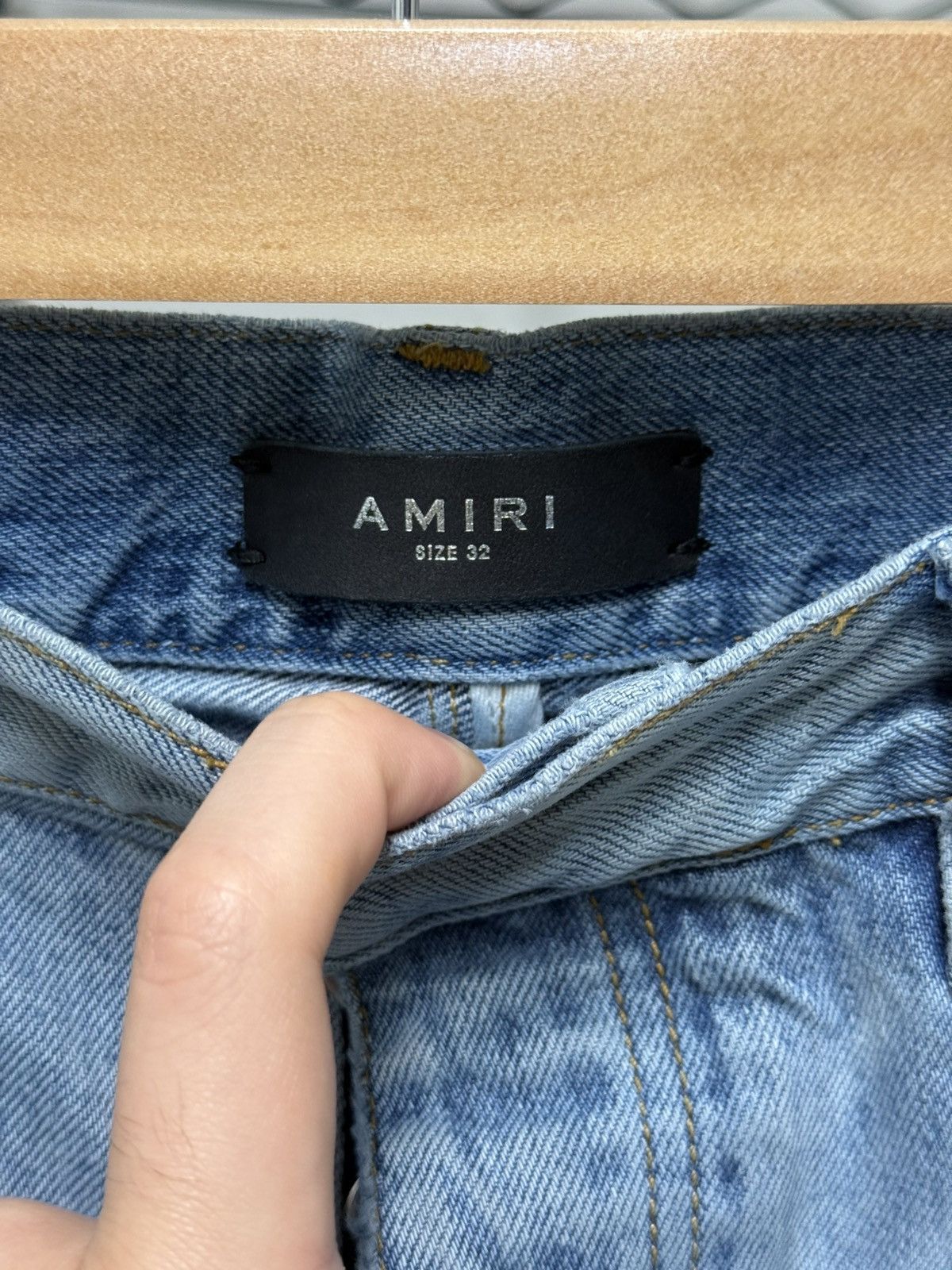 Amiri Amiri Logo light blue distressed Denim jeans Size US 32 / EU 48 - 4 Thumbnail