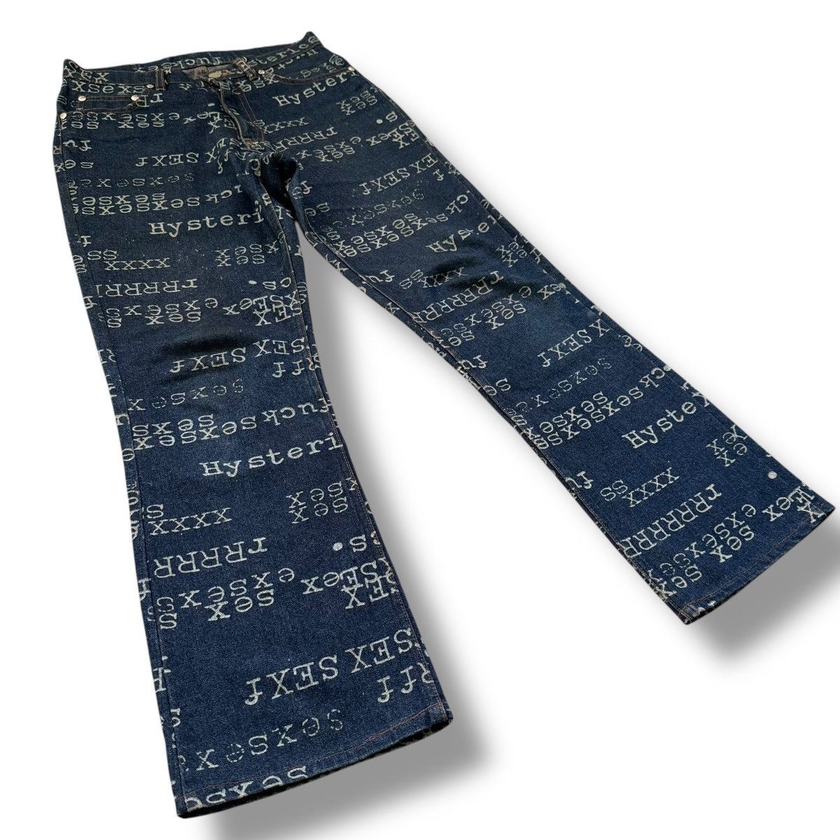 Hysteric Glamour Hysteric Glamour Typewriter Sex Fuck Boot Cut Denim Jeans Size US 27 - 3 Thumbnail