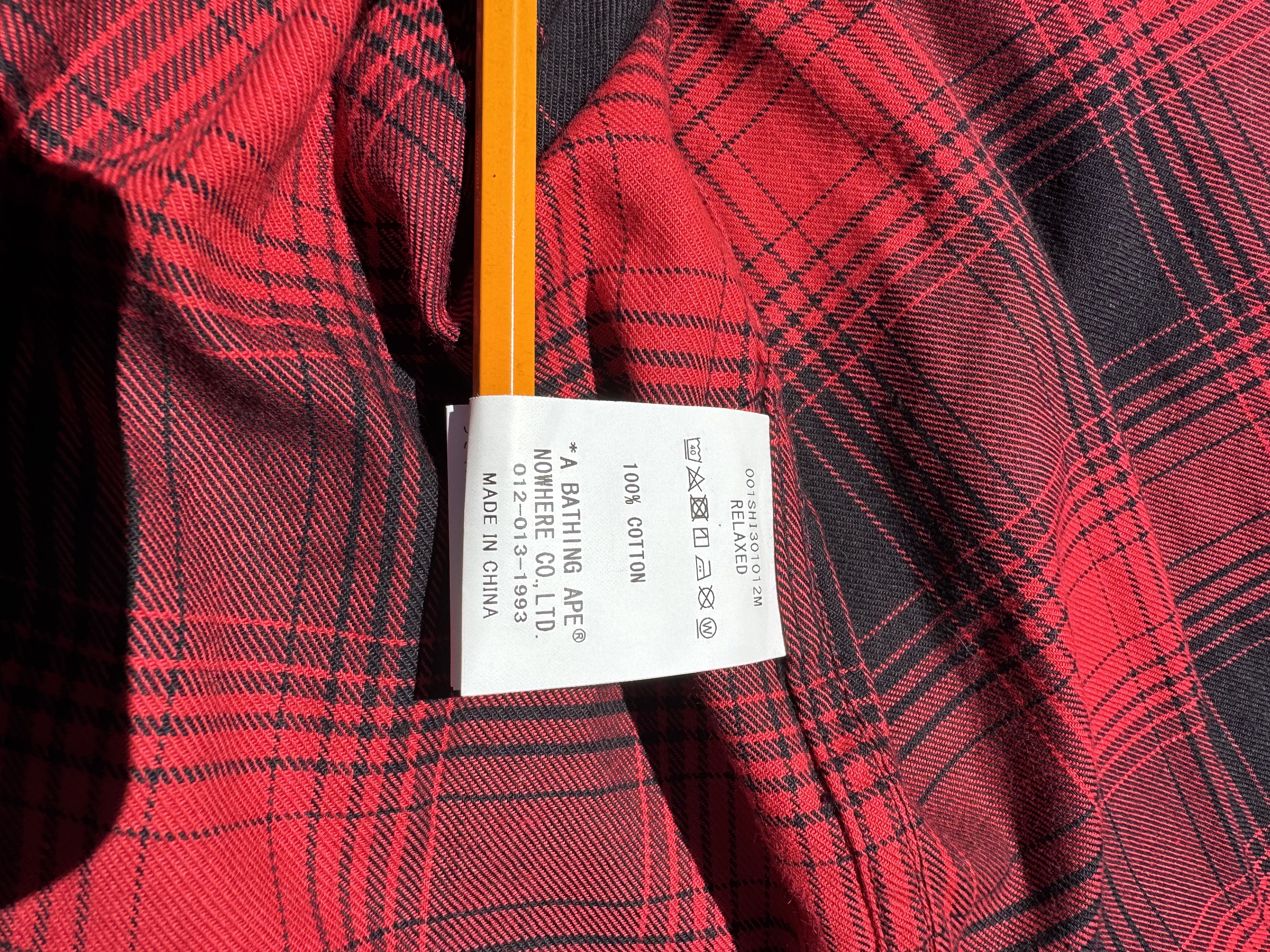 Bape a bathing ape check shark relaxed fit flannel shirt Size US M / EU 48-50 / 2 - 8 Thumbnail