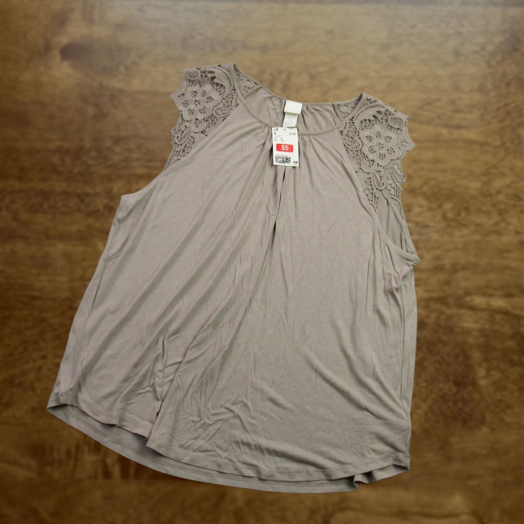 H&M H&M Shirt Womens XL Short Sleeve Crew Neck Pullover Lightweight Beige Top Size XL / US 12-14 / IT 48-50 - 1 Thumbnail