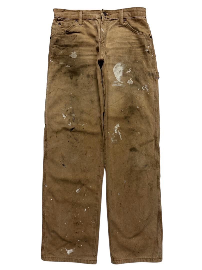 Dickies 💥CRAZY💥VTG DICKIES INSANE THRASHED DUCK WORKWEAR CARPENTER Size US 29 - 2 Thumbnail