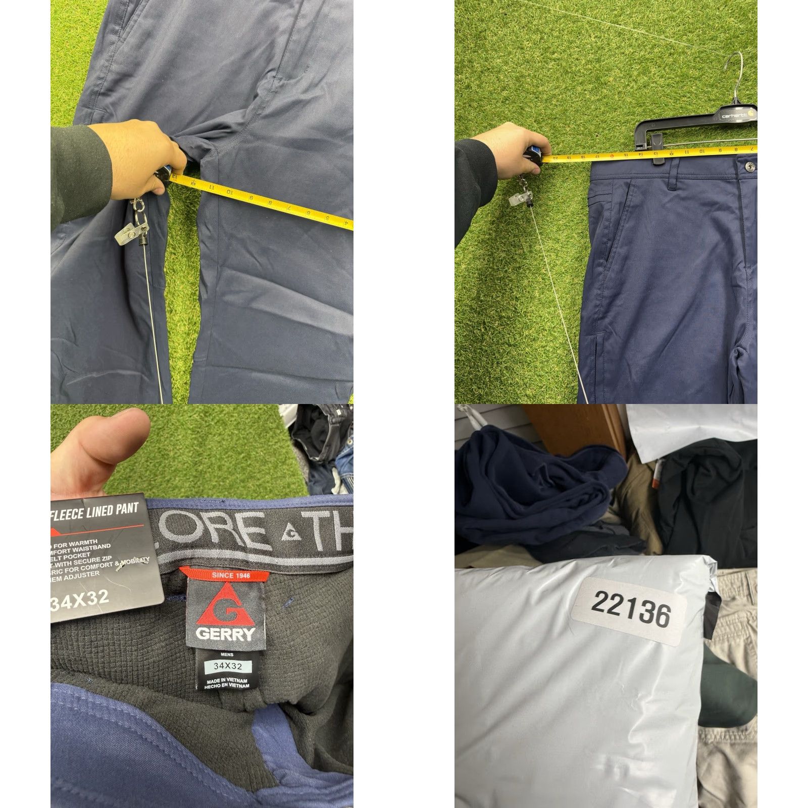 Vintage Gerry Pants Mens 34x32 Blue Outdoor Hiking Travel NWT Fleece Lined Size US 34 / EU 50 - 8 Thumbnail