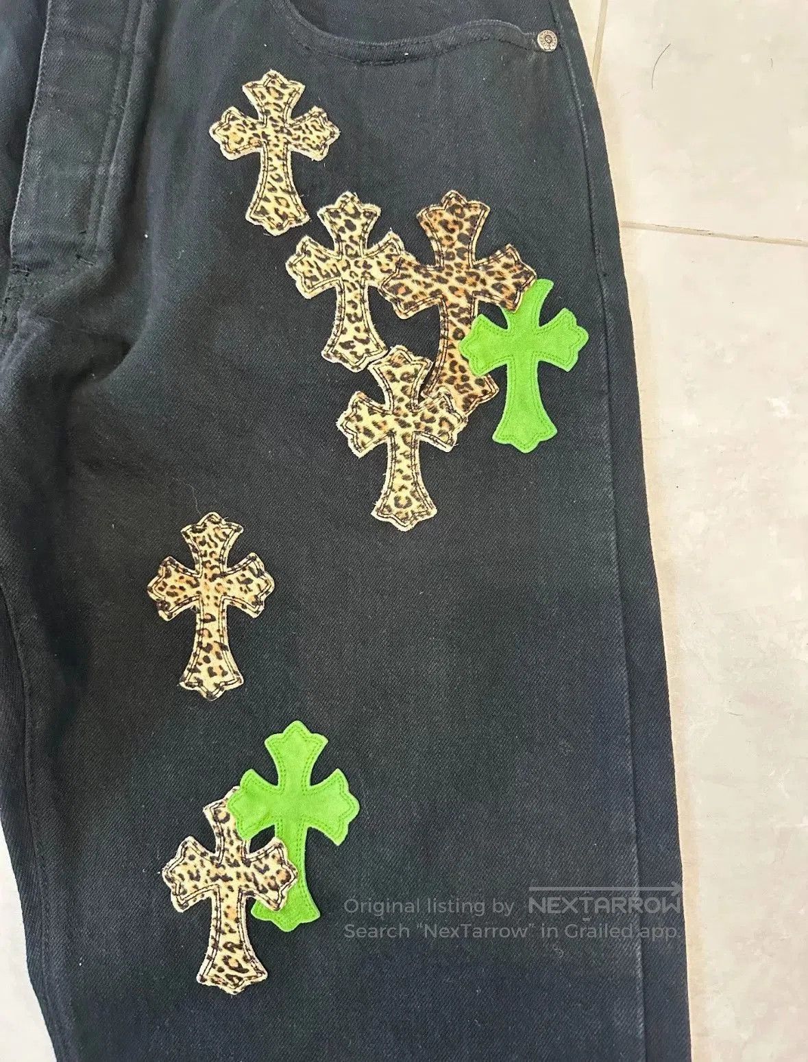 Other Remake Apple Green Leopard Jeans. Size US 34 / EU 50 - 2 Thumbnail