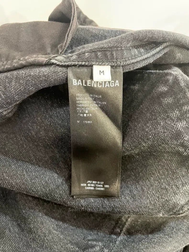 Balenciaga Balenciaga size M Washed Patchwork Black with Red Striped Size US 27 - 5 Thumbnail