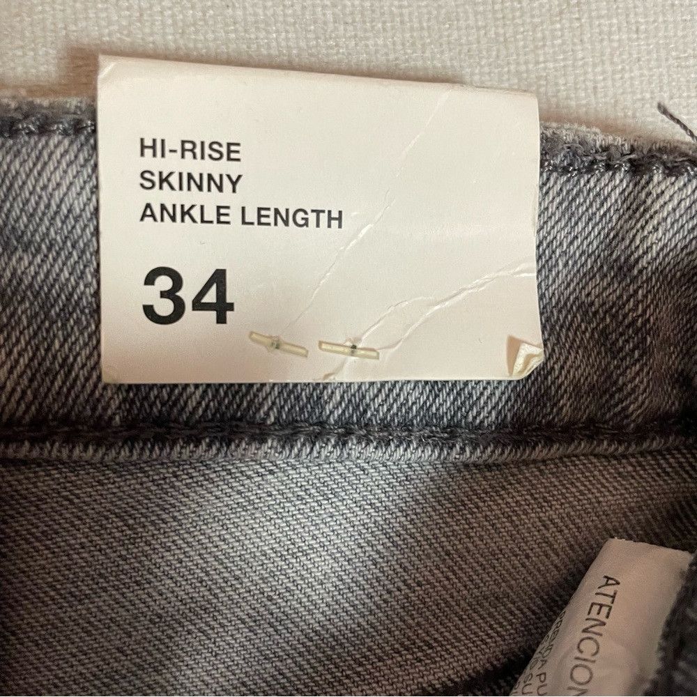 Zara NWT New Zara Hi-Rise Ankle Length Vintage Skinny Grey Jeans Size 26" / US 2 / IT 38 - 5 Thumbnail