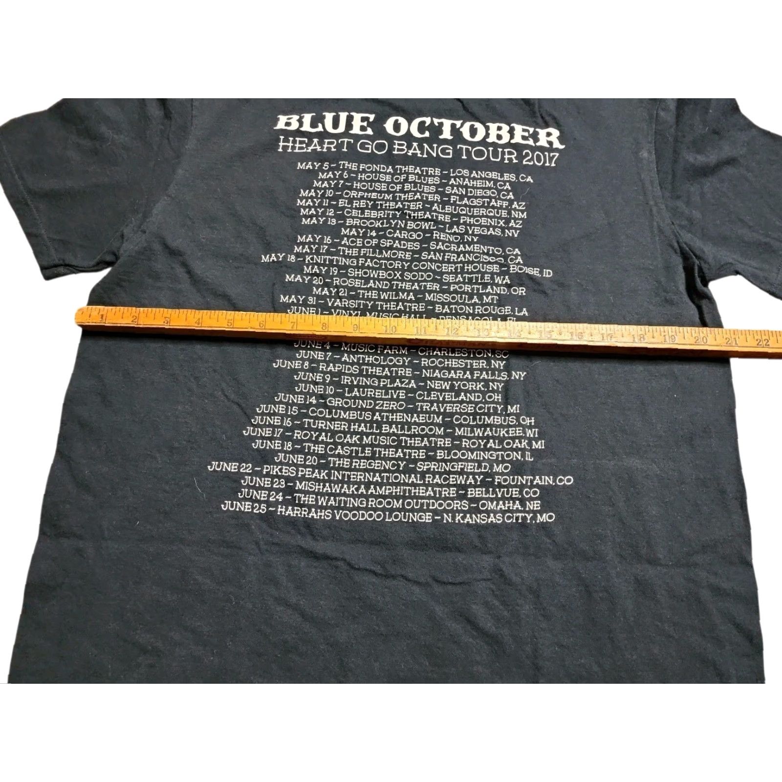 Anvil VINTAGE Blue October Band T-Shirt Men's Large Short Sleeve Cotton Black 2017 Heart Go Bang Tour Double-Sided Music Concert Size US L / EU 52-54 / 3 - 4 Thumbnail