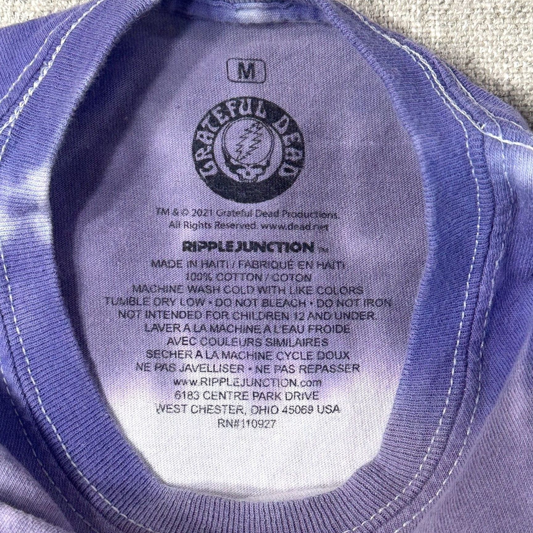 Ripple Junction VINTAGE Ripple Junction Grateful Dead Men's Medium Dancing Bear Turtle Tie Dye Two-Sided 2021 Ripple Size US M / EU 48-50 / 2 - 5 Thumbnail