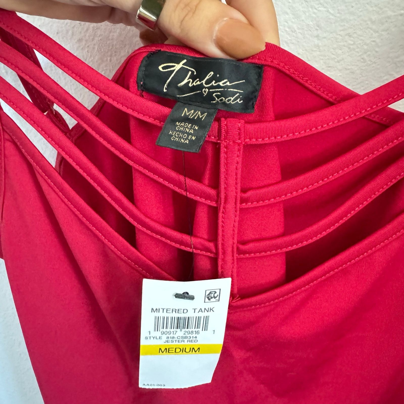 Vintage NEW VINTAGE Red Strappy Cutout Front $68 Tank Top Blouse M Size M / US 6-8 / IT 42-44 - 3 Thumbnail