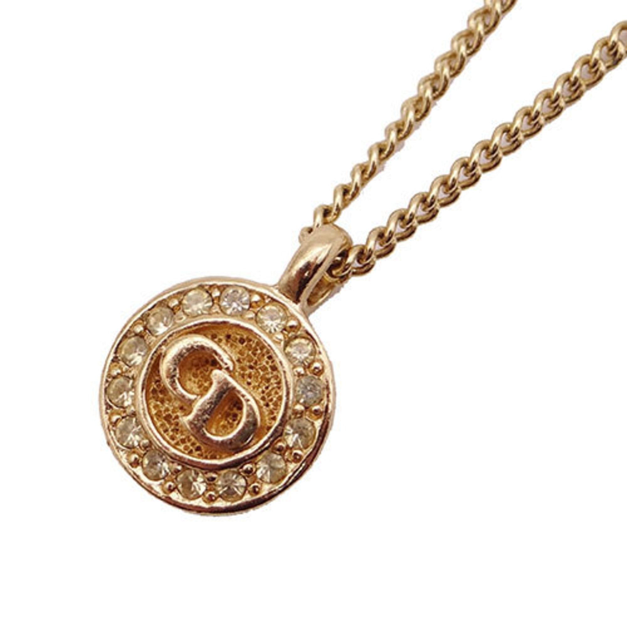 Dior CHRISTIAN DIOR Necklace Women's Gold Transparent Stone Grailed